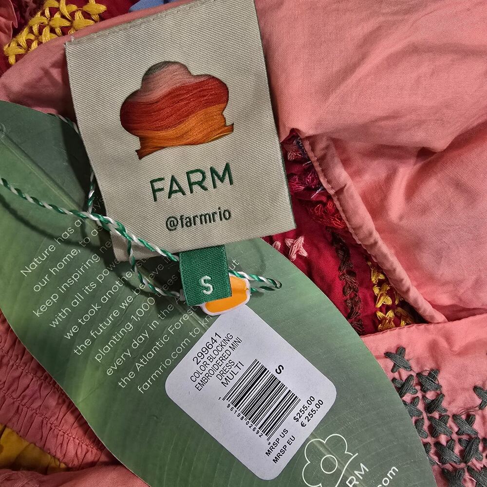 NEW NWT Women's Farm Rio Color Blocking Embroidered Mini Dress | Size Small - Picture 10 of 13